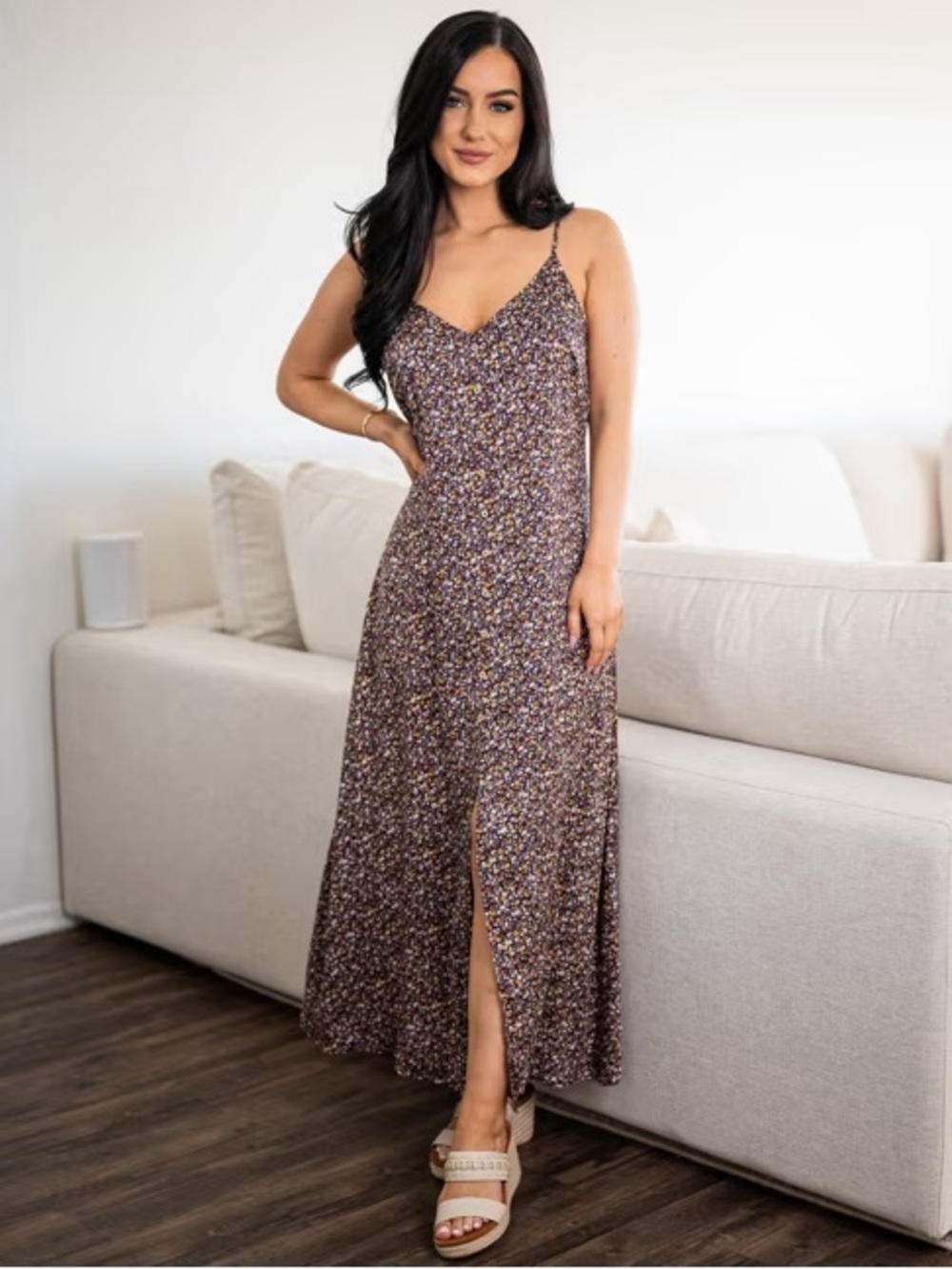 Sozy Limited Edition Tencel Ada Dress in Purple Floral Combo